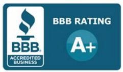 Better Business Bureau A+ rating logo for AED Roofing and Siding serving Portsmouth, VA